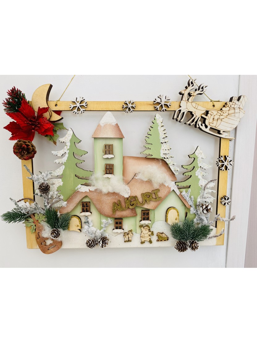 paesaggio di Babbo Natale pittura a punto croce hotel Kit per pittura a mosaico natalizio con strass salone cucina 2 pezzi 30,8 x 45,7 cm per casa 