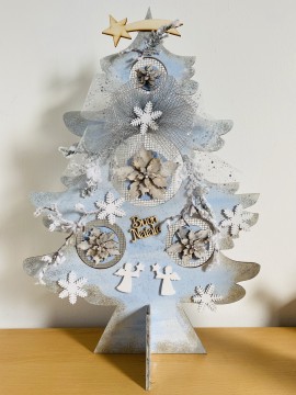 Albero 3D 52 cm  con stelle di natale