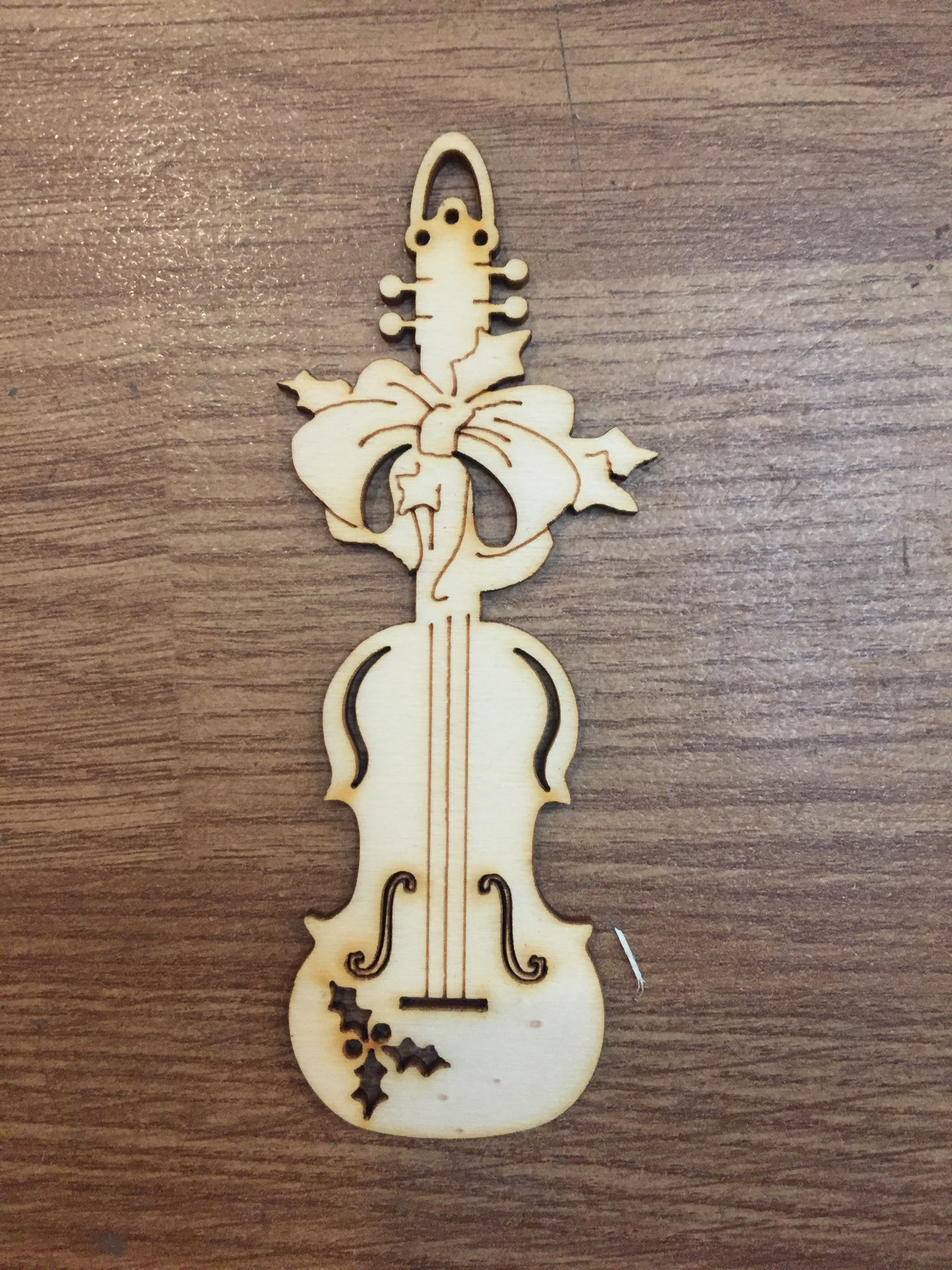 LIOOBO Ornamenti appesi Natale Piccolo Violino in Legno Violino in Miniatura Vacanza Albero Ornamento Ciondolo Decorazione Artigianale 