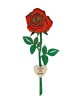 ROSA APERTA 3D CON CUORE PER LA MAMMA