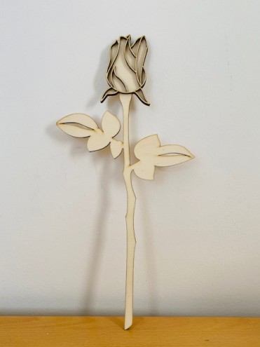 Rosa chiusa in 3d 35 cm