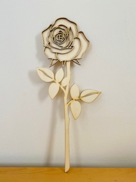 Rosa aperta in 3d 35 cm