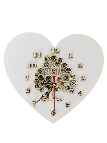 OROLOGIO CUORE CON ALBERO DELLA VITA  25 CM