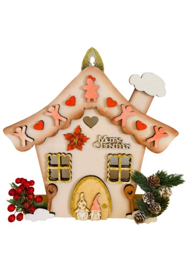 KIT CASA NATALE CON GNOMI 30 CM