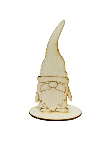 Gnomo con baffi e base 15 cm