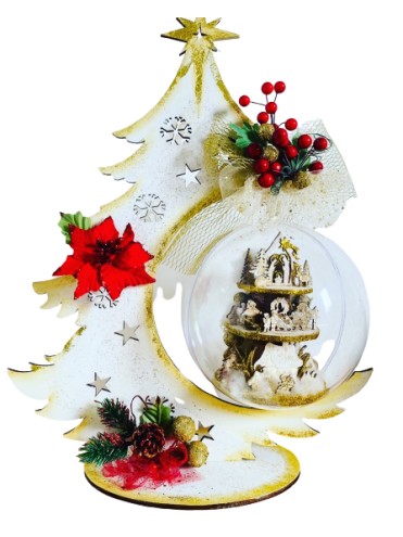 kit porta sfera albero 52 cm e sfera a 3 piani