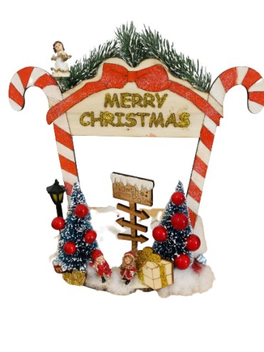 KIT PORTA MERRY CHRISTMAS  CON BASE 4 M