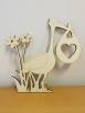 CICOGNA CON CUORE 30X30 CM 6 MM