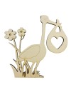 CICOGNA CON CUORE 30X30 CM 6 MM