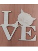 Scritta Love Gatto 29x26cm sp.6mm