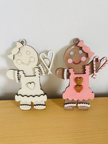 Ginger Bread  3D 15 cm con cuore