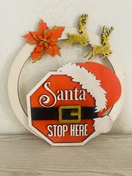 Targhetta Santa Claus stop here
