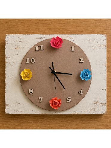 Kit orologio base mdf marrone