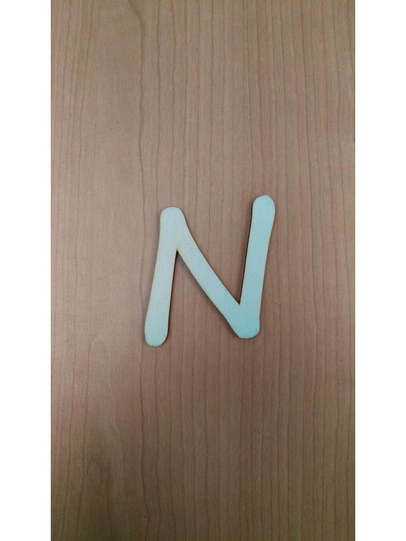 miniature in Legno Lettera N Grande 10cm sp6mm
